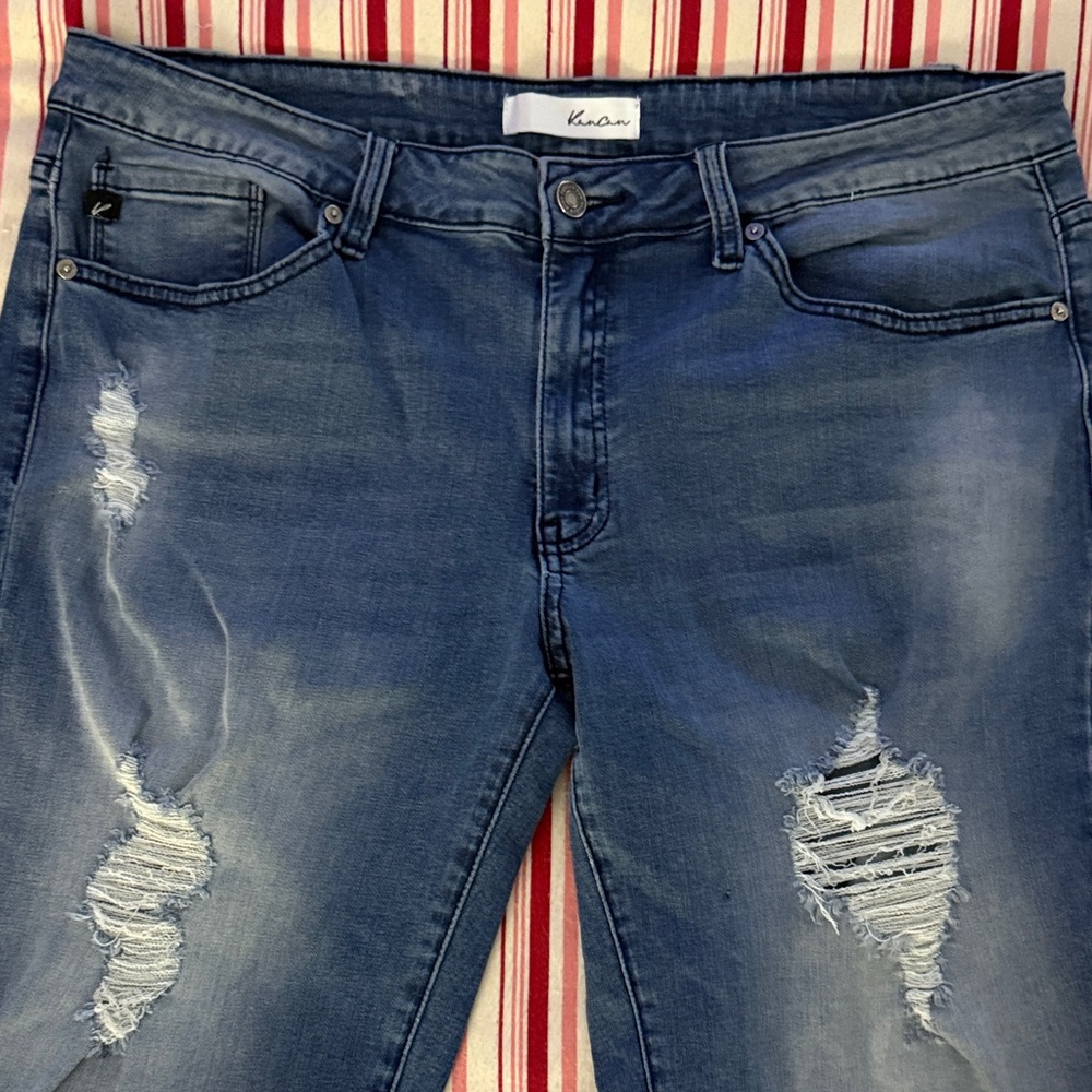 KanCan Blue Distressed Jean Shorts